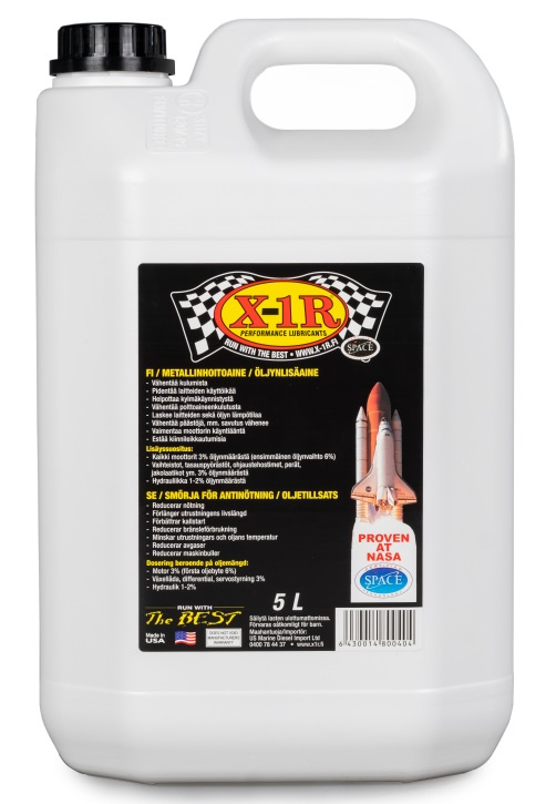 Kuvassa X-1R Metallinhoitoaine / Öljynlisäaine