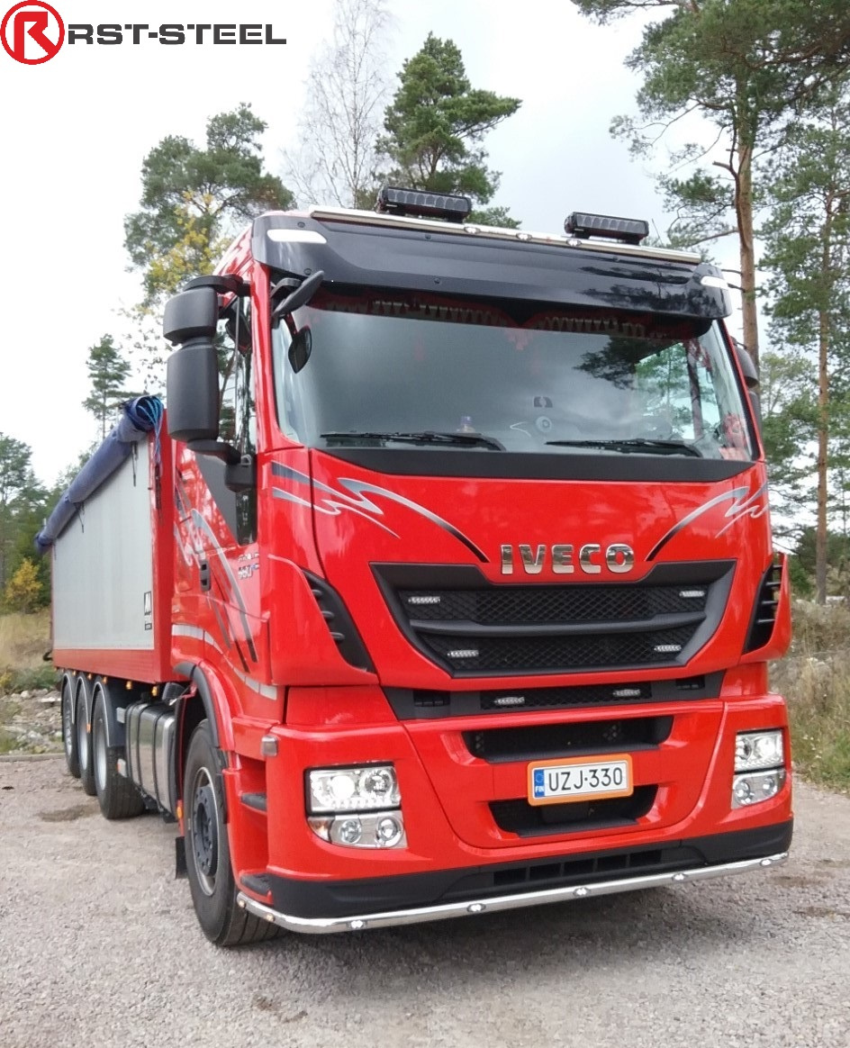 Kuvassa Lisävaloteline katolle Iveco Stralis 2013- matala ohjaamo