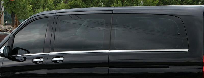 Kuvassa Ikkunoiden kromilistat MB Vito 2014-, lyhyt/puolipitkä korimalli