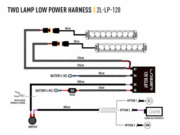 Lazer Two-Lamp Wiring Kit, 12V - Image 2