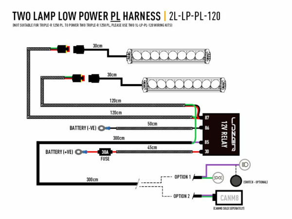 Lazer Two-Lamp Wiring Kit 12V, Position Light - Image 2