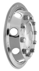 Et par hjulkapsler laget av rustfritt stål med solid senter for 22,5" felger