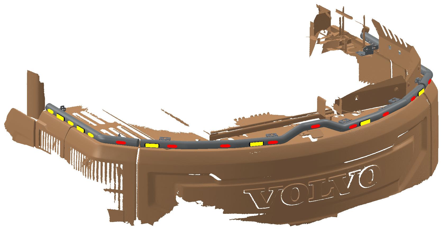 Kuvassa Valotelinepaketti taakse/peräpuntin päälle Volvo ECR355EL 2018-