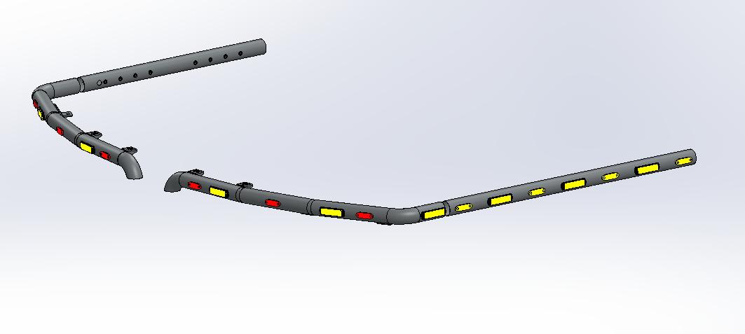 Kuvassa Lisävaloteline taakse/ peräpuntin päälle Doosan DX225LC-7 (ilman peltisuojaa)