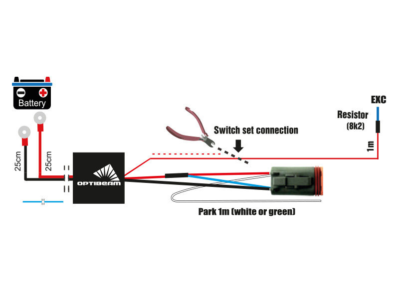 Optibeam Relejohtosarja 1 lisävalolle (4-NAP DTP) - Image 2