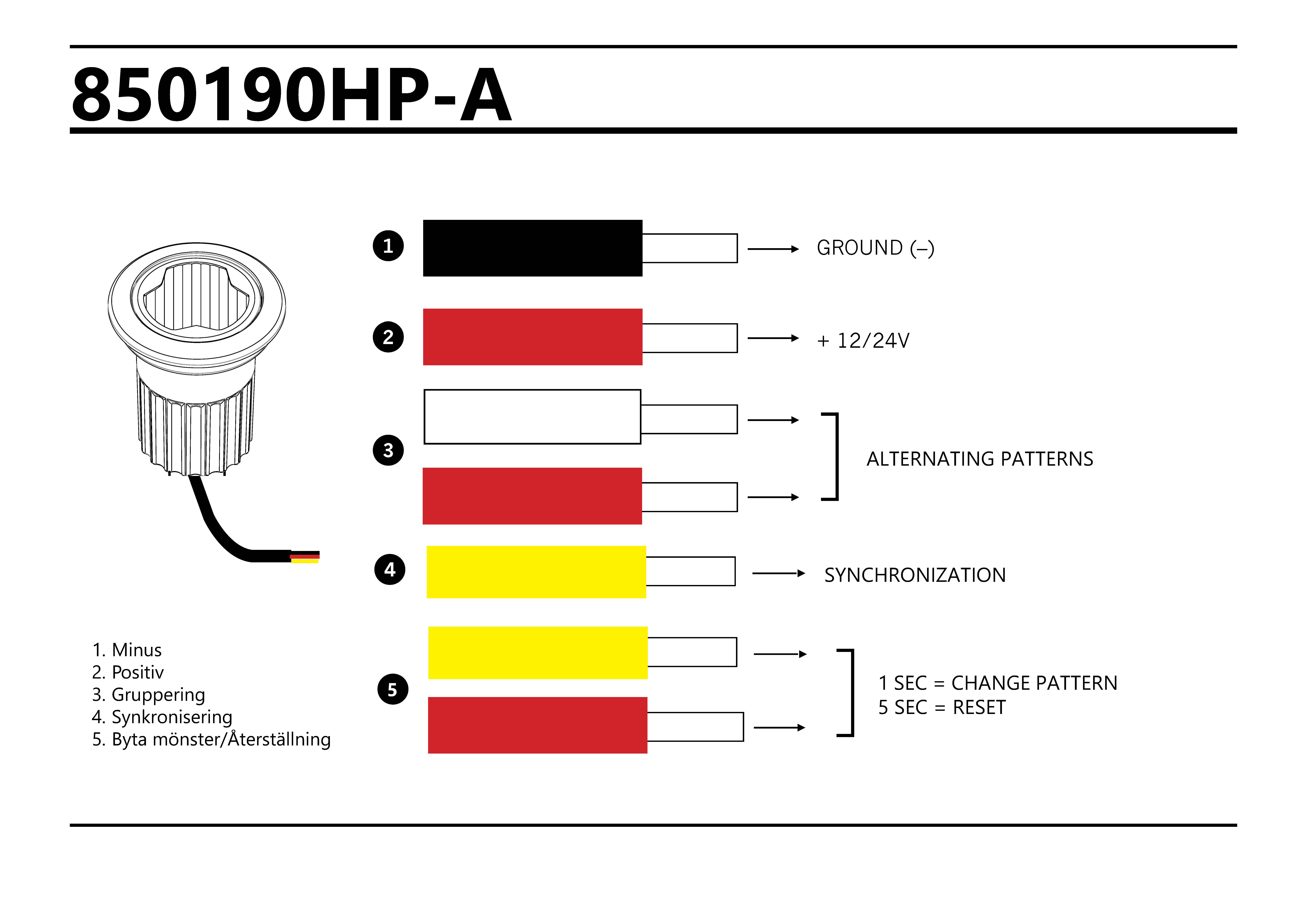 Strands LED-Tasovilkku Pyöreä 3xLED, Keltainen - Image 2