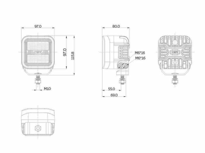Lisävalo OZZ Square 3″ - Image 4