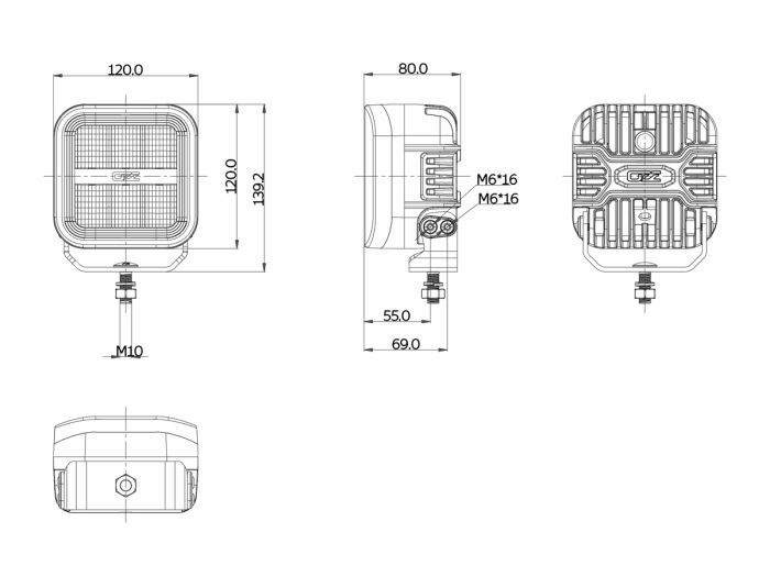 Työvalo OZZ SQR 5″musta - Image 4